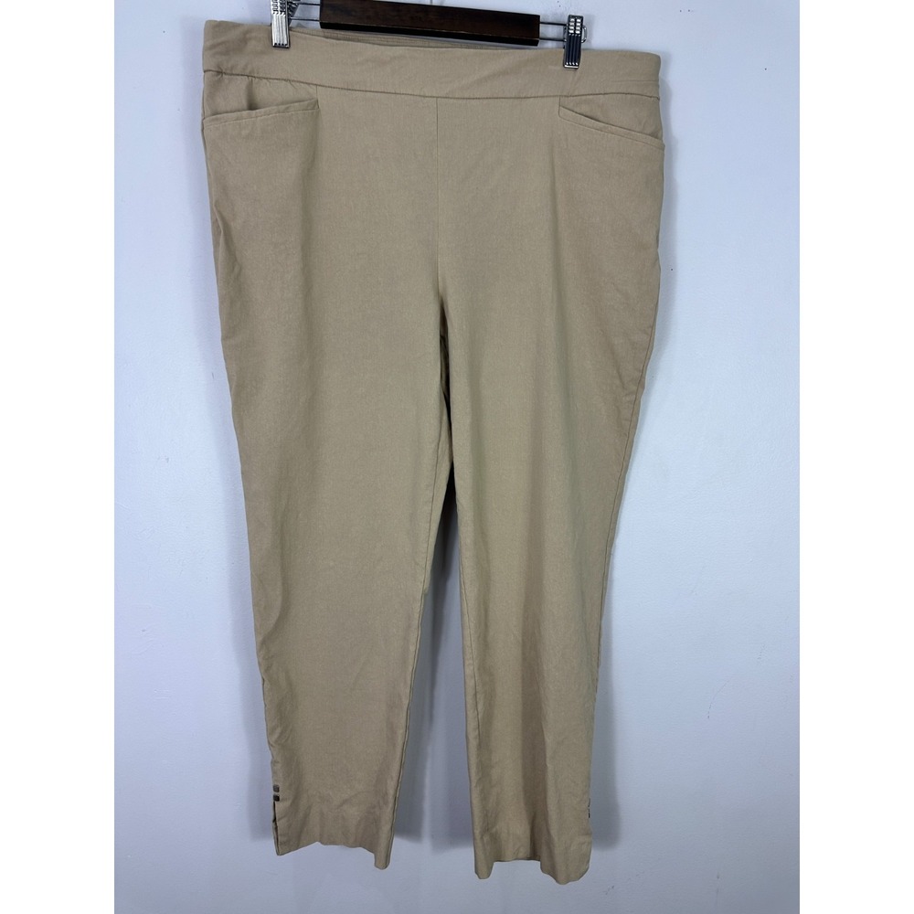 Chico's Women's So‎ Slimming Brigitte Pull On Slim Ankle Pants Tan Size 16R